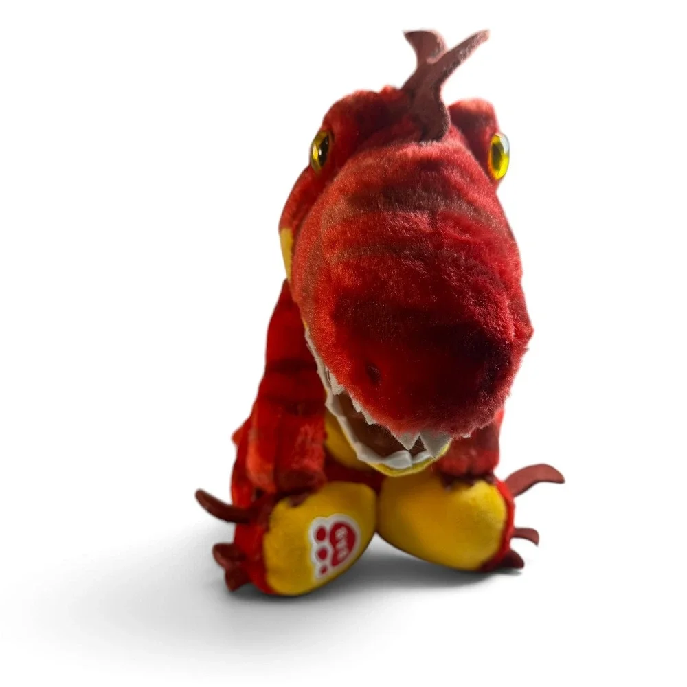 Build-A-Bear Workshop Red Striped T-Rex Dinosaur Stuffed Animal Plush Toy